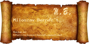 Miloszav Bernát névjegykártya
